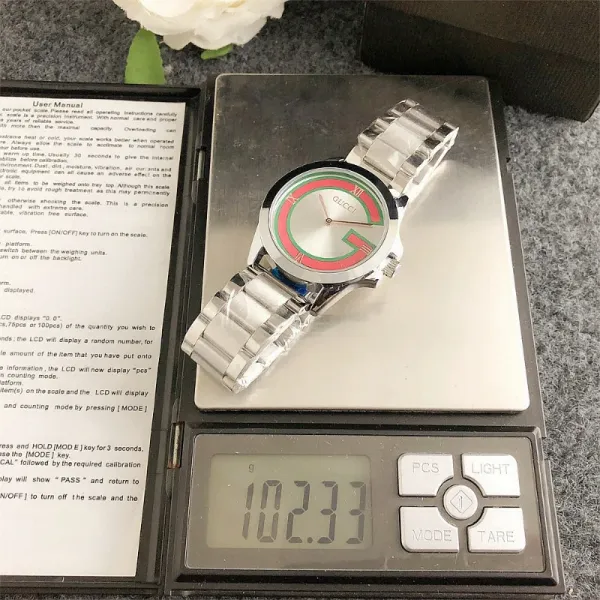 Gucci G-Timeless Inspired Quartz Watch Silver Red Green Watches - 12