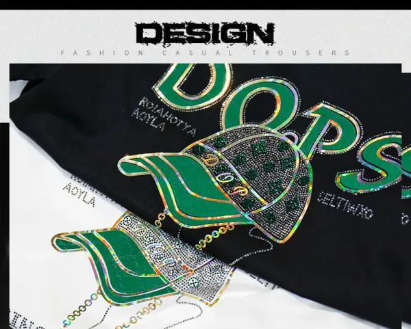 Design Dops Graphic Embellished Black T-Shirt - 3