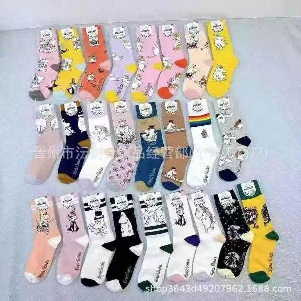 Design Moomin Story Guide Socks Black Multicolor Socks - 7