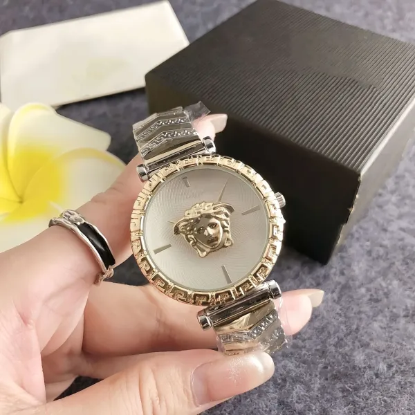 Versace Medusa Green Dial Gold-Tone Watch Watches - 11