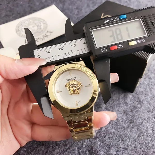 Versace Medusa Green Dial Gold-Tone Watch Watches - 12