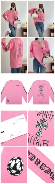 Chrome Hearts Raglan Long Sleeve T-Shirt White Pink - 4