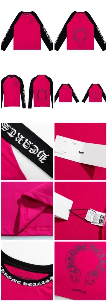 Chrome Hearts Raglan Long Sleeve T-Shirt White Pink - 18