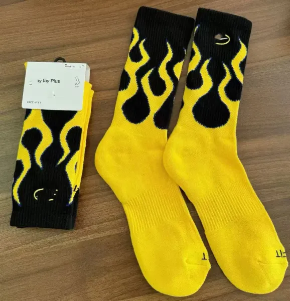 Nike Pliay Plus Flame Print Crew Socks Multicolor - 6