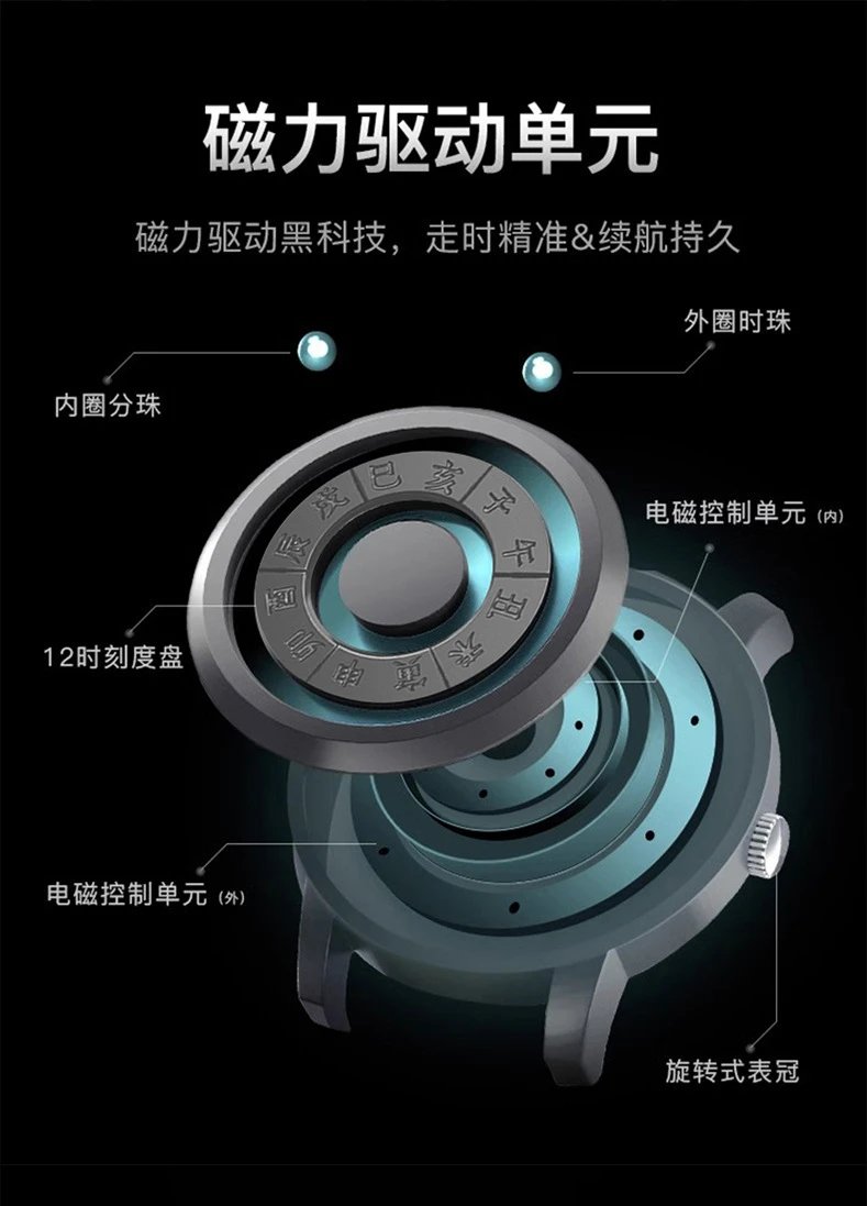 Design DEBODEMAY Yin Yang Luminous Chinese Zodiac Watch Black Accessories.watches - 20