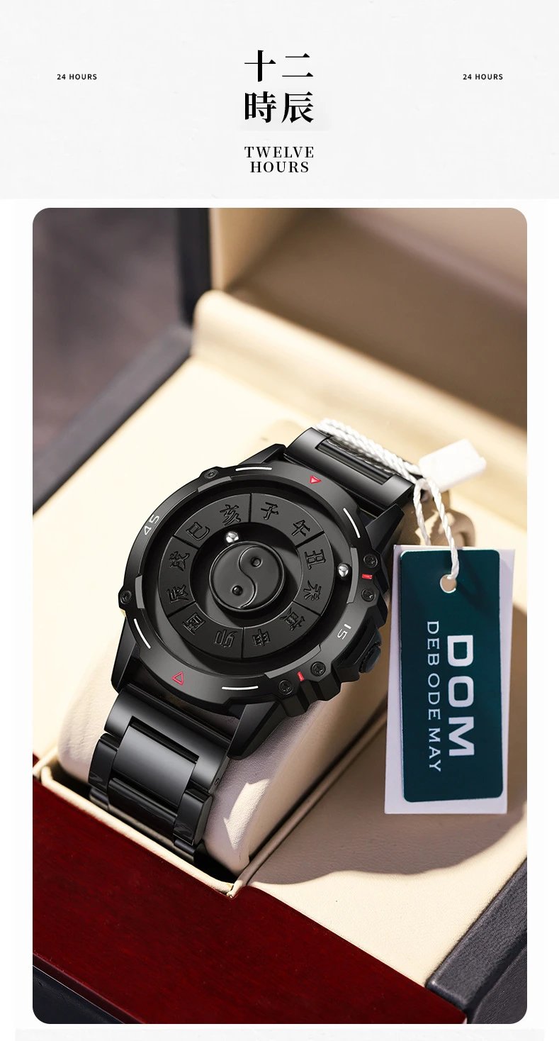 Design DEBODEMAY Yin Yang Luminous Chinese Zodiac Watch Black Accessories.watches - 9