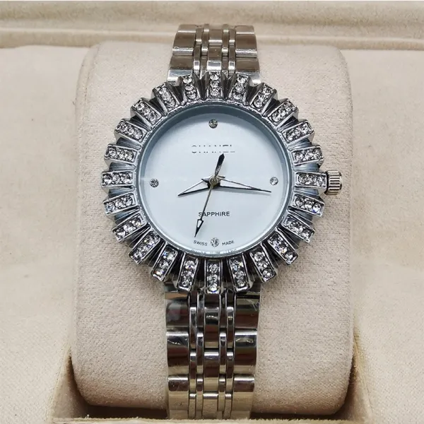 Chanel Quartz Watch with Crystal-Embellished Bezel Silver Tone Watches - 5