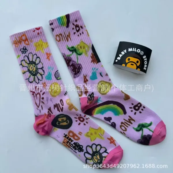 A Bathing Ape Baby Milo Store Multicolor Graphic Socks - 6