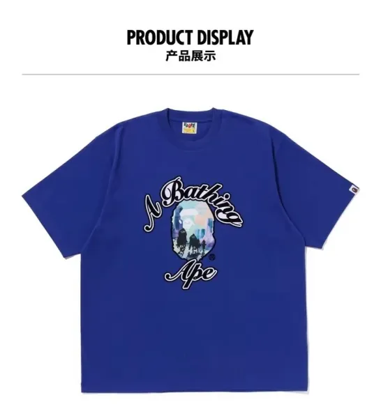 A Bathing Ape Graphic Print Royal Blue T-Shirt - 1