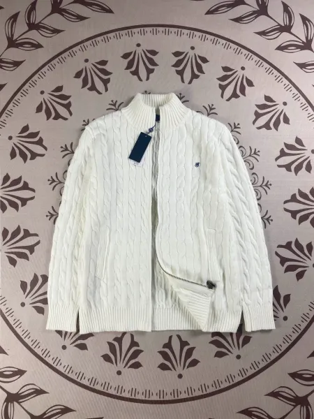 Polo Ralph Lauren Cable Knit Zip-Up Cardigan White Outerwear.cardigan - 1