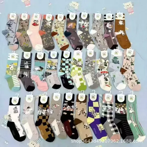 Design Moomin Story Guide Socks Black Multicolor Socks - 6