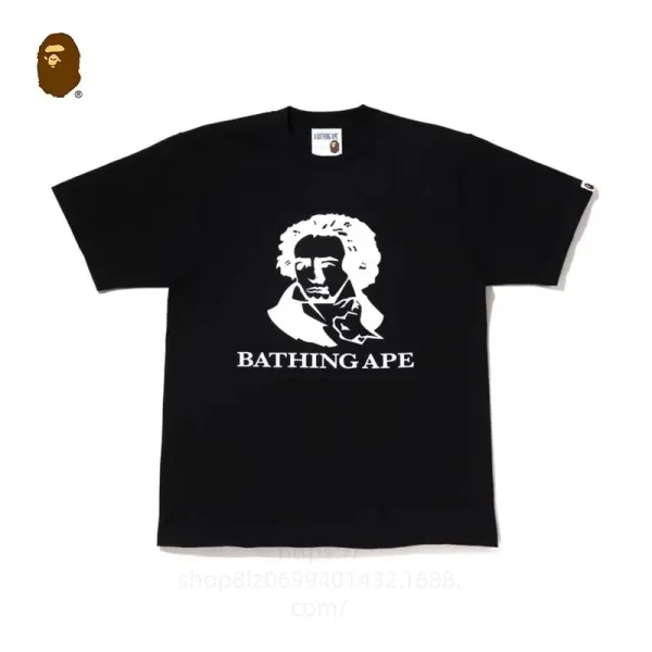 A Bathing Ape Beethoven Print Black T-Shirt - 1