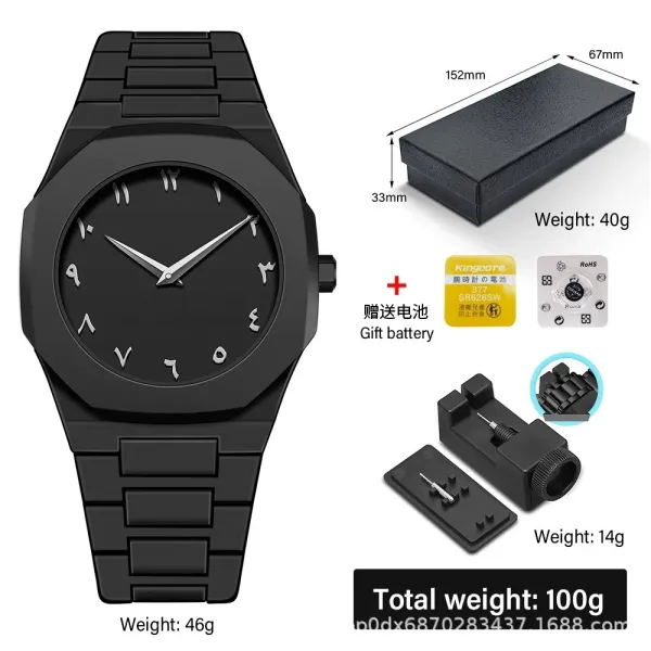 Design Minimalist Octagonal Watch Light Blue Quartz Watch Watches - 6