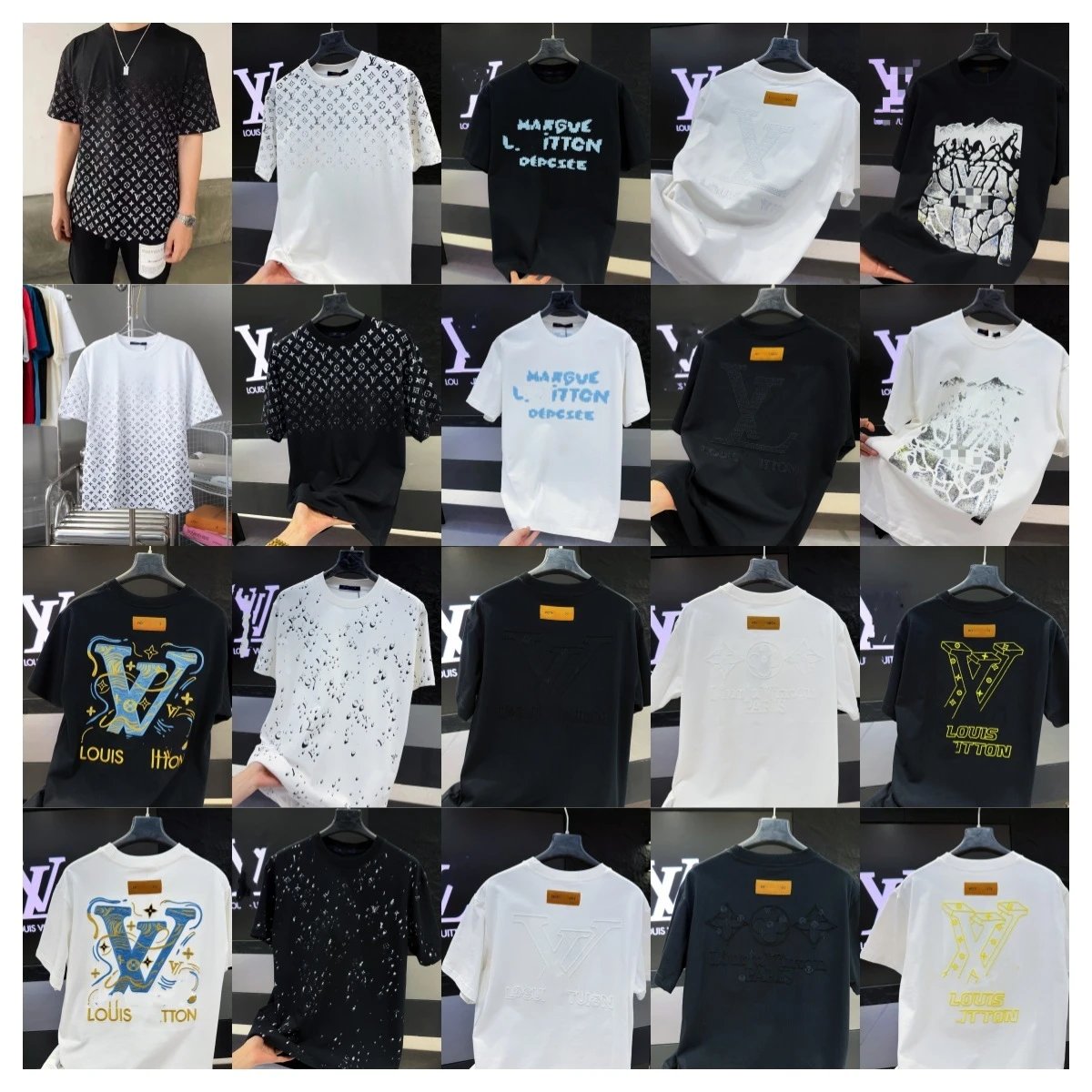 Louis Vuitton Embroidered Monogram V T-Shirt White - 4