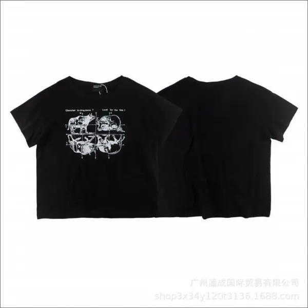 Design Graphic Print Black Cropped T-Shirt - 1