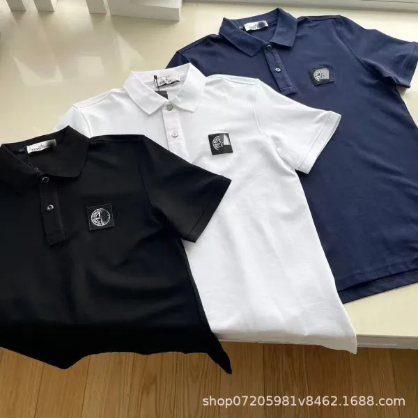 Stone Island Black Patch Polo Shirt - 7