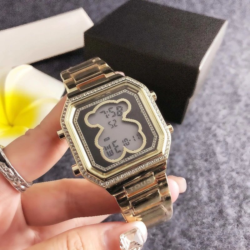 Design TOUS Bear Digital Watch Gold Crystal-Embellished Smartwatch Watches - 5