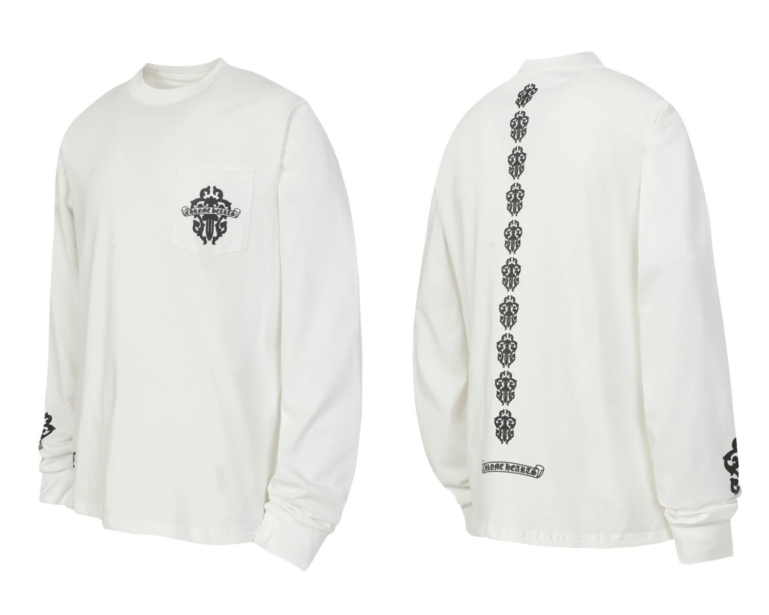 Chrome Hearts Multi-Logo Long Sleeve T-Shirt White - 45