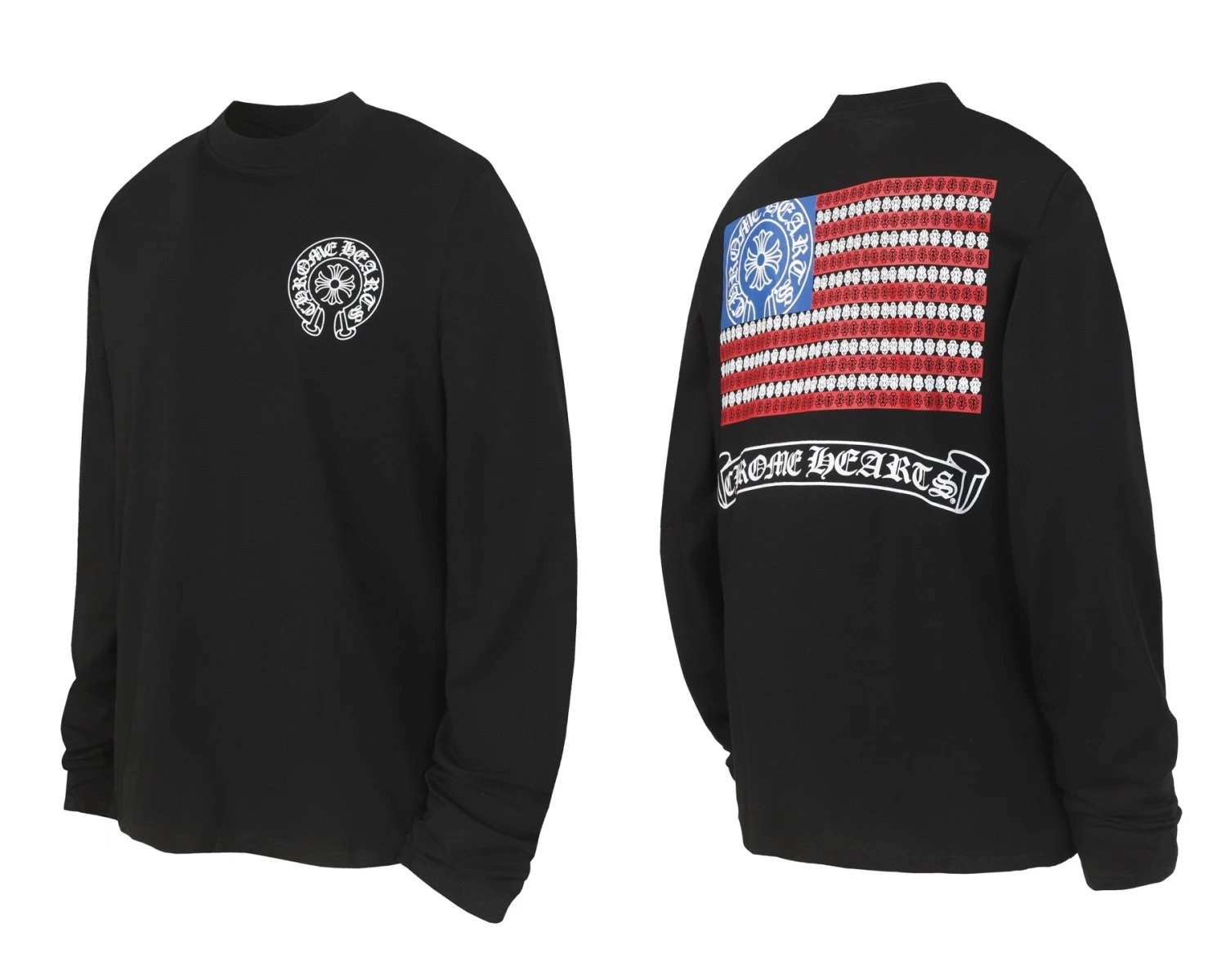 Chrome Hearts Multi-Logo Long Sleeve T-Shirt White - 48