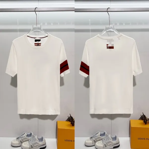 Louis Vuitton Striped Sleeve Knit T-Shirt White - 1