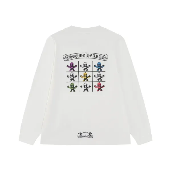 Chrome Hearts x Jota Skull Grid Long Sleeve T-Shirt White - 1