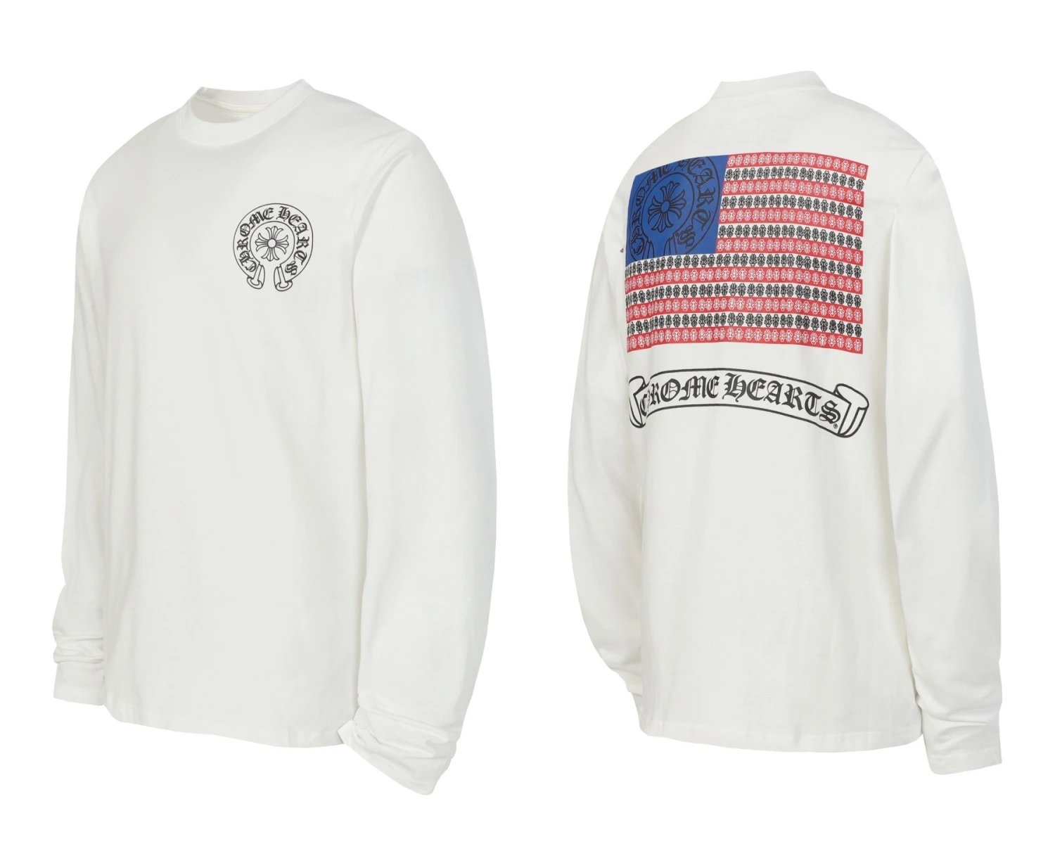 Chrome Hearts Multi-Logo Long Sleeve T-Shirt White - 49