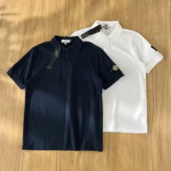 Stone Island Polo Shirt Navy and White - 7
