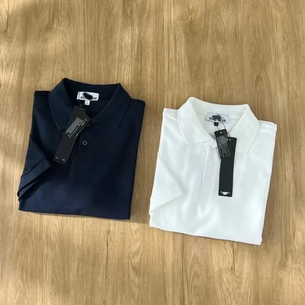 Stone Island Polo Shirt Navy and White - 8