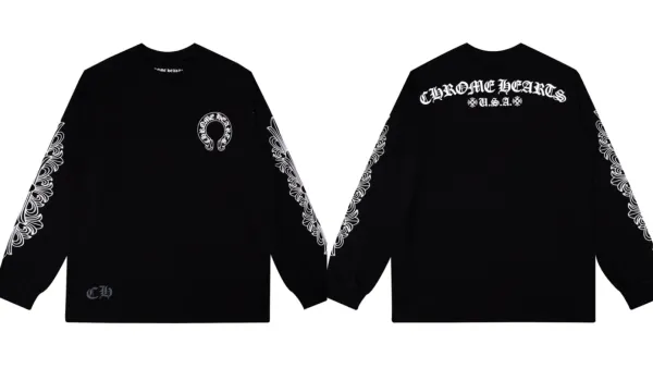Chrome Hearts Long Sleeve Tee Black T-Shirts - 1