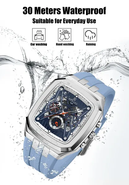 Design Reward VIP Chronograph Burgundy and Black Mechanical Watch Watches - 8