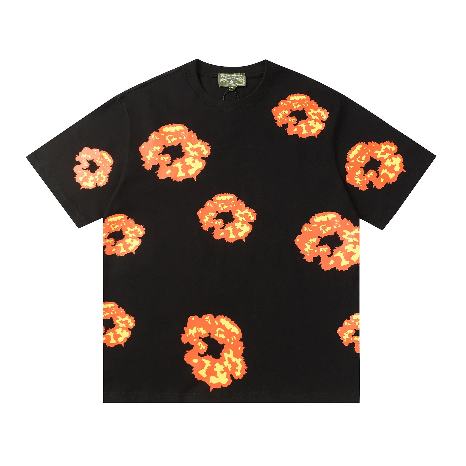 Design Floral Flame Print Oversized Hoodie White - 28