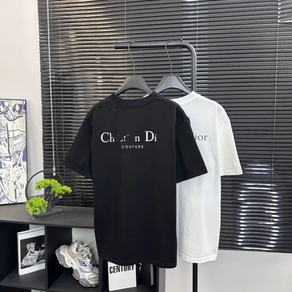 Design Embroidered Logo Oversized T-Shirt Beige - 33