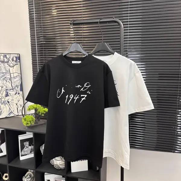 Design Embroidered Logo Oversized T-Shirt Beige - 41