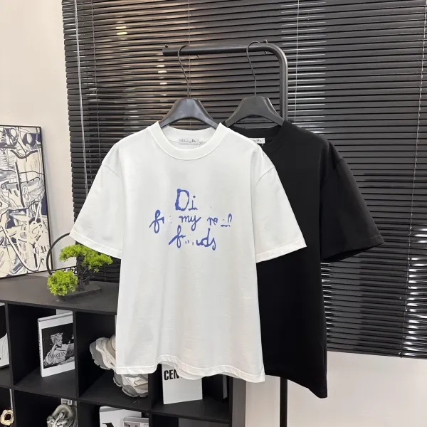 Design Embroidered Logo Oversized T-Shirt Beige - 44