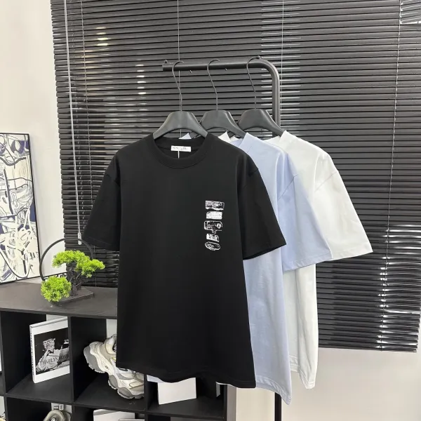 Design Embroidered Logo Oversized T-Shirt Beige - 45