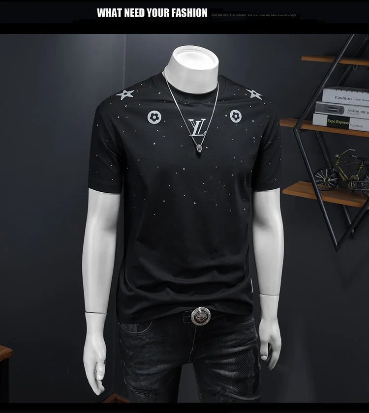 Design Embellished Star and Floral Graphic T-Shirt White - 8