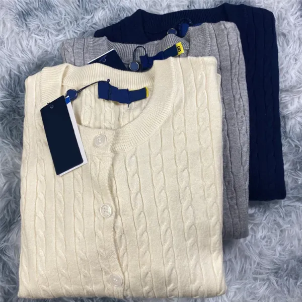 Design Navy Cable Knit Button-Front Cardigan - 7