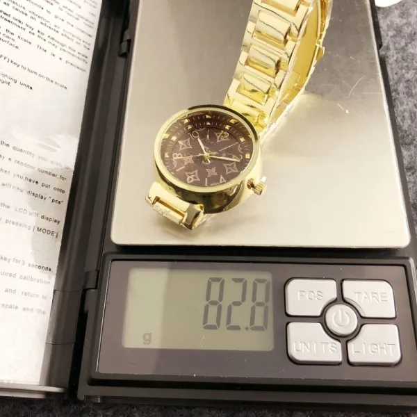 Louis Vuitton Monogram Print Gold-Tone Quartz Watch Watches - 14
