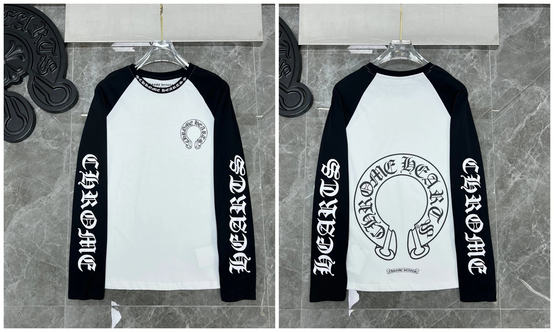 Chrome Hearts Cross Embroidery Long Sleeve Tee Black T-Shirts - 20
