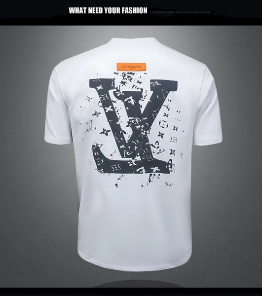 Louis Vuitton LV Monogram Distressed Print White T-Shirt Tops.t Shirts - 12