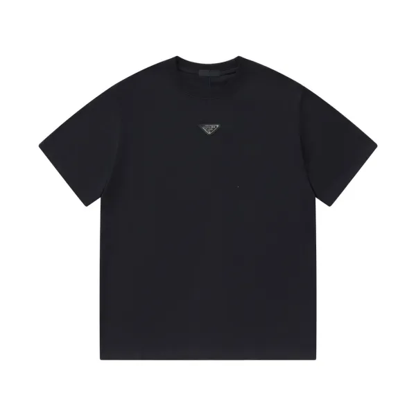 Prada Triangle Logo Piqué Polo Black Polo Shirt - 26