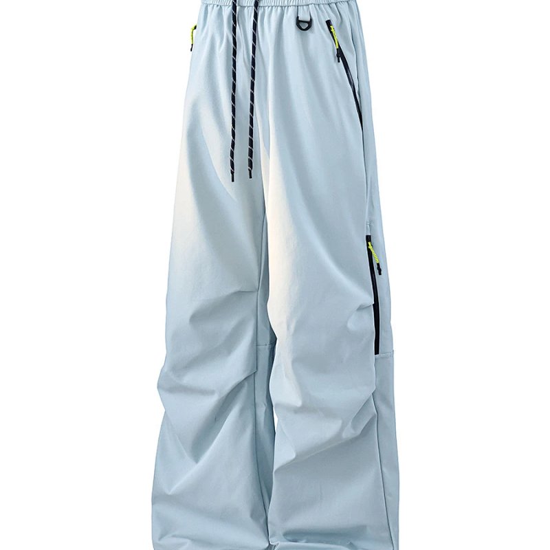 Wide-Leg Technical Pants Light Blue
