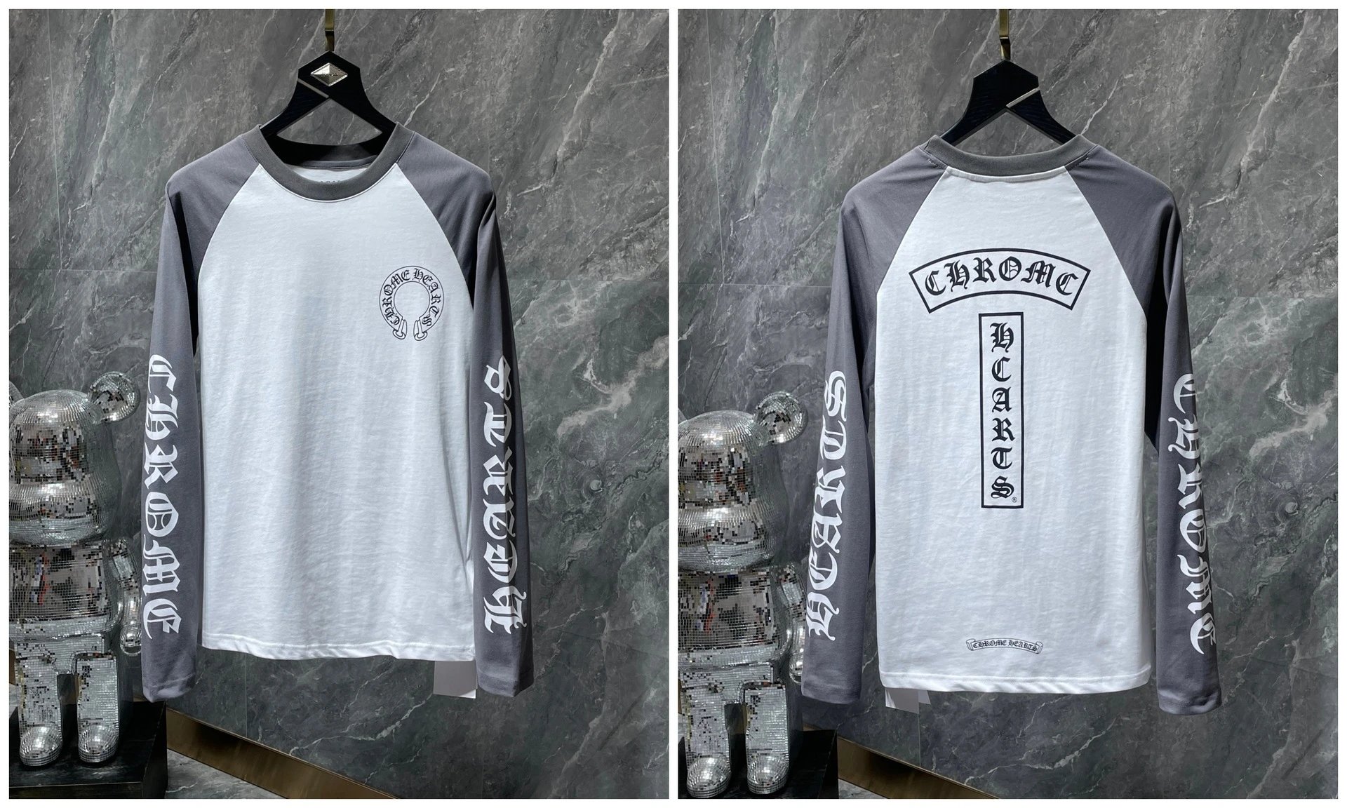 Chrome Hearts Cross Embroidery Long Sleeve Tee Black T-Shirts - 34