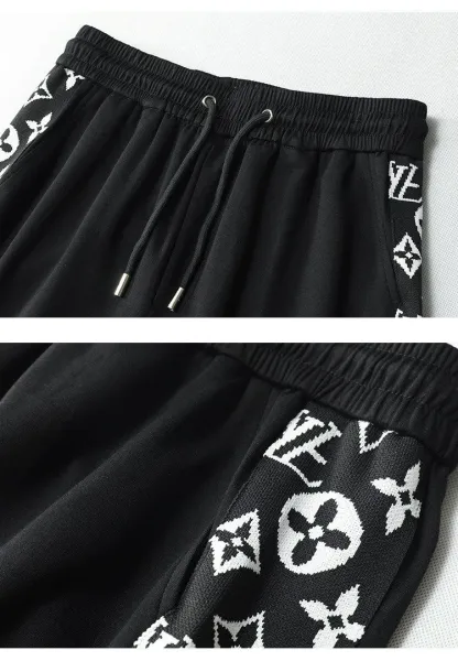Louis Vuitton Monogram Print T-Shirt and Shorts Set Black - 19