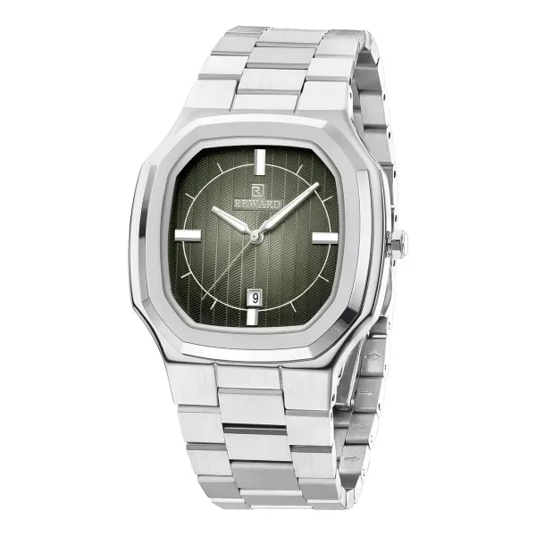 Design Reward Octagon Green Dial Stainless Steel Watch Watches - 1