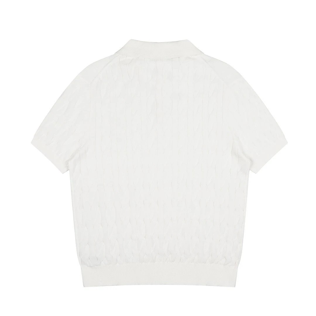 Polo Ralph Lauren Cable Knit Polo Navy Tops Polo - 4