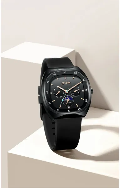 Design DOM Debo Dema Black Dial Brown Leather Watch Watches - 11