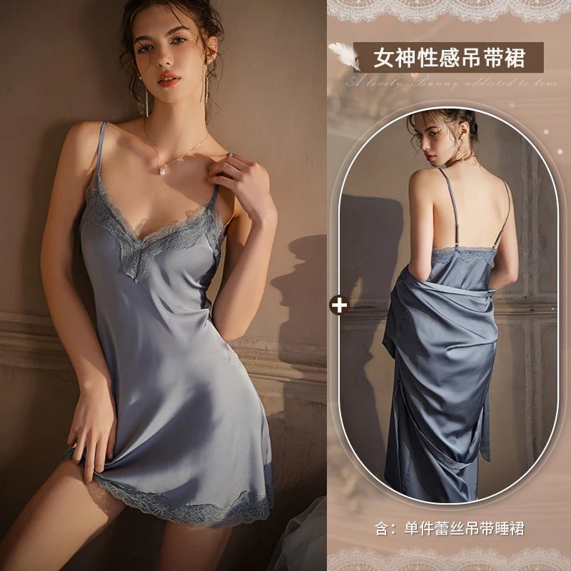 深蓝睡裙【不加胸垫】