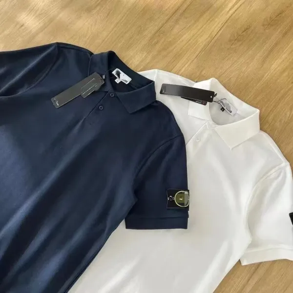 Stone Island Polo Shirt Navy and White - 6