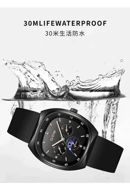 Design DOM Debo Dema Black Dial Brown Leather Watch Watches - 14